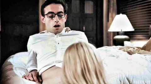 Kenna James in steamy Pure Taboo bedroom scene, blonde seduction with intense action