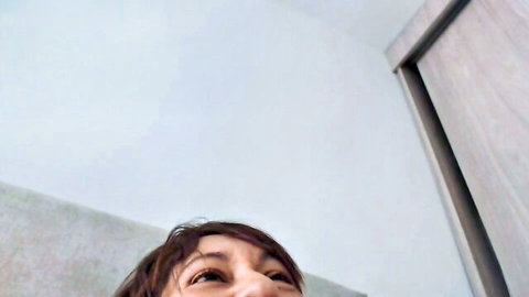 Smiling BBW mom close-up in solo tease video