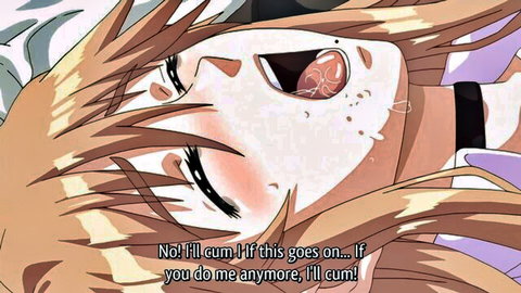 Busty blonde hentai milf with cum on face and tongue, ecstatic open mouth