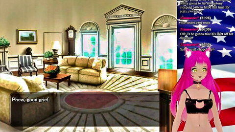 Lewd VTuber Neko seduces in presidential anime livestream