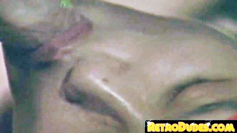 Close-up of young man's neck with red mark in retro gay porn thumbnail