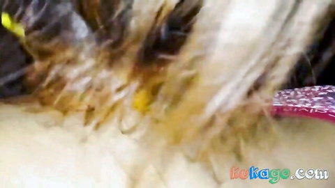 Blurry amateur Korean couple fucking doggy style with cock thrusting into wet pussy