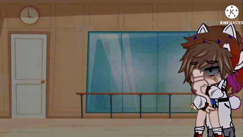 Anime Gregory hugging Vanny bunny girl from behind