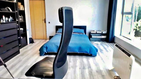 Latino amateur bedroom setup for heels and milk play video