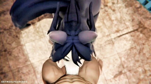 SCP-1471 furry monster girl in explicit low-angle POV close-up