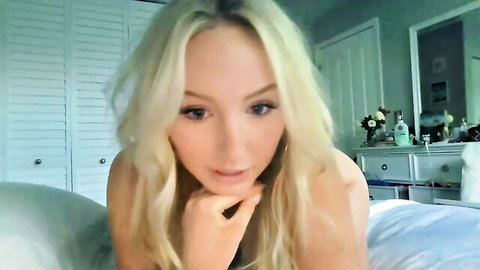 Blonde teen Caroline Palmerr in natural Chaturbate webcam show
