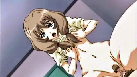 Busty anime teacher with pigtails fucked in missionary by student
