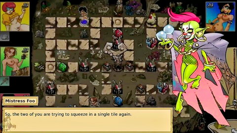 Hentai goblin mistress Iris in fantasy orgy adventure with threesome anal and toys