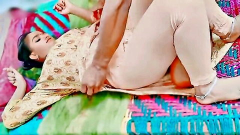 Desi Indian woman in salwar kameez gets pants pulled down for first time pussy fuck