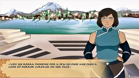 Korra from Avatar shows thinking then horrified face in anime hentai teaser