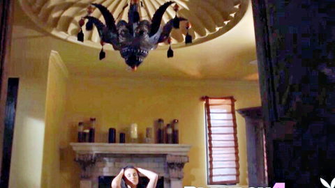 Big tits brunette reveals her curvy body, topless pose