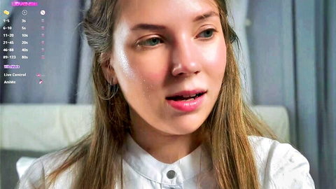 Roxannastoo shy young petite 18yo blonde in white collared shirt on Chaturbate