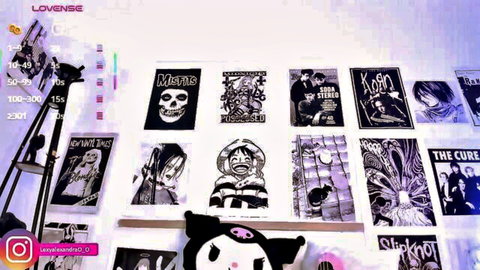 Lexyjoyce Chaturbate setup with rock posters and plushie, hot cam girl room