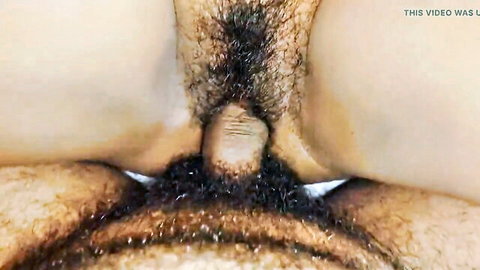 Close-up Sri Lankan girl's hairy pussy with creampie in amateur fuck video