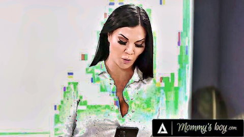 Jasmine Jae sexy MILF teacher in open blouse teasing students