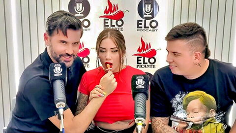 Sara Ash Blonde sucking lollipop in Elo Podcast interview