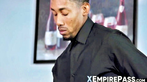 Redd Wollff intense gaze in black shirt, September Reign interracial adult thumbnail