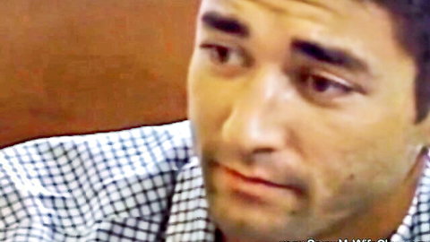 Intense Latino man in checkered shirt from Fuck My Wife Club adult video