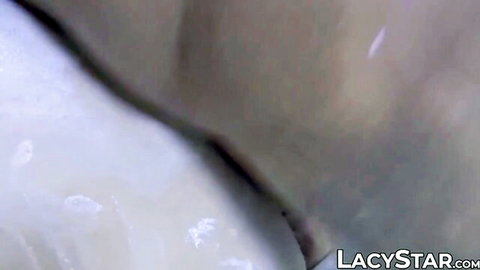 Mischievous UK granny playfully handles two massive cocks with cum