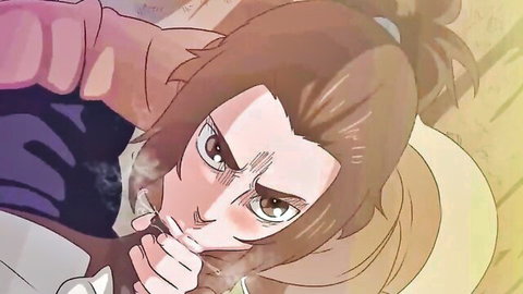Gabi Braun intense anime blowjob to Eren Jaeger from Attack on Titan