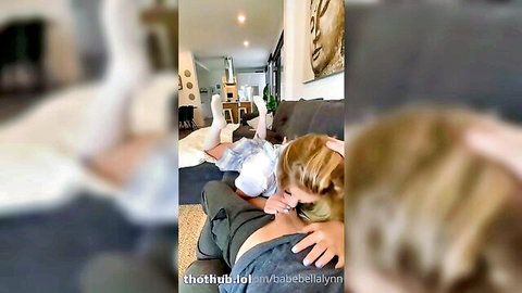 Bellalynn blonde schoolgirl giving blowjob after school