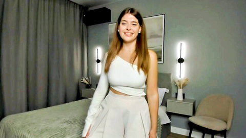 Jazminenakano young 18yo with long hair and big boobs in sexy white crop top Chaturbate
