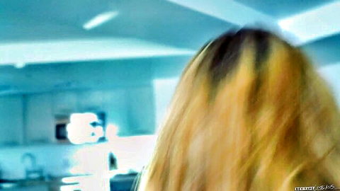 Cosima Dunkin blonde from behind in kitchen, teasing lesbian action