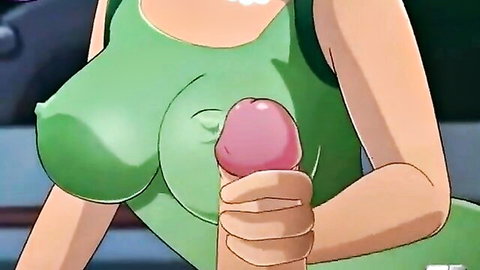 Animated Leela from Futurama giving titjob in green top, cartoon porn