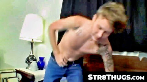 Billy da Kidd shirtless in jeans, teasing stroke pose in solo scene