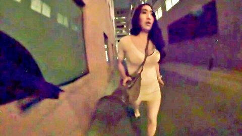 Kelly walks downtown in tight beige lascivious suit, teasing curves