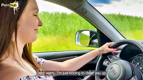 Sasha Paradise as smiling stepmom in white dress during driving lesson tease