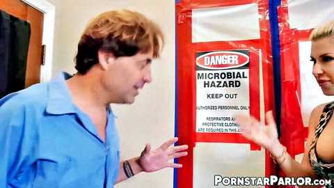 Savana Styles in hazmat suit blowjob with Eric John MILF