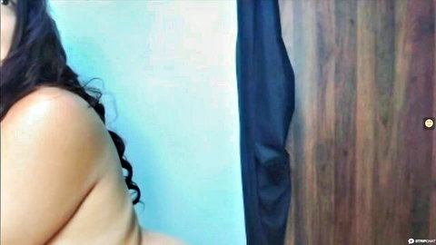 Curvy BBW Latina topless side profile tease