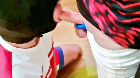 Gay sporty dude fingers exposed tight ass deep with blue-ringed hand