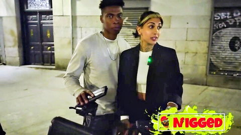 Valeria Del Rio poses with black stud in interracial urban teaser