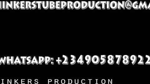 Black promotional screen with Thinkers Tube Production watermark and WhatsApp contact number