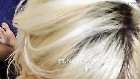 Blonde Jennifer Jade in steamy cock sucking scene
