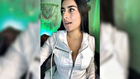 Naughty_arabs in sexy white zip-up jacket, cleavage tease on webcam