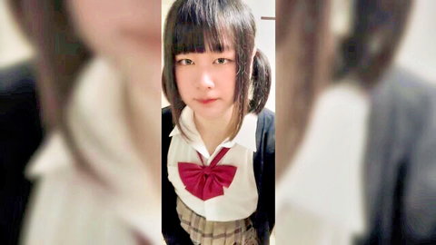 Shicopi cute Japanese schoolgirl in uniform with pigtails