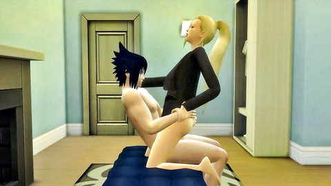Sasuke penetrates Ino doggystyle in explicit Sims hentai scene