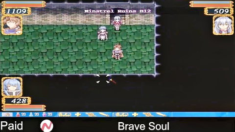 Pixel art hentai battle in Minstrel Ruins with busty anime girls fighting monsters