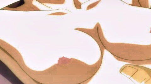 Busty anime hentai girl exposing massive pale tits with hard pink nipples