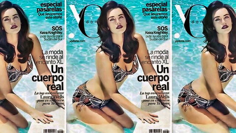 Curvy Kendra in zebra bikini on steamy fashion covers