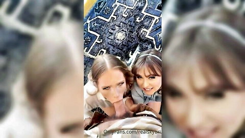 Riley Reid and Sky Bri in steamy threesome, moaning in pleasure