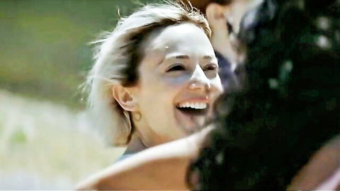 Kate Easton nude smiling topless outdoors with Sunita Mani in The Wild 2023