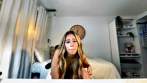 missavabelle sultry tease in low-cut top showing cleavage