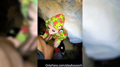 Playboy Zach in fruity onesie giving POV blowjob with cumshot for daddy
