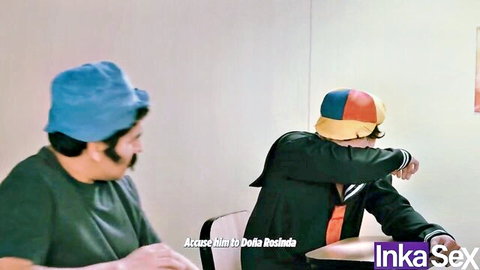 Kikin and Doña Rosinda in taboo school sin scene, amateur latina duo