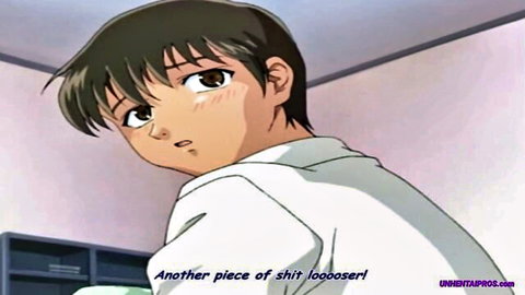Anime girl in white shirt looking back surprised, from Orgy Training 1 hentai
