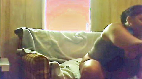 Queen Sheba's curvy ebony ass exposed in facesitting domination scene
